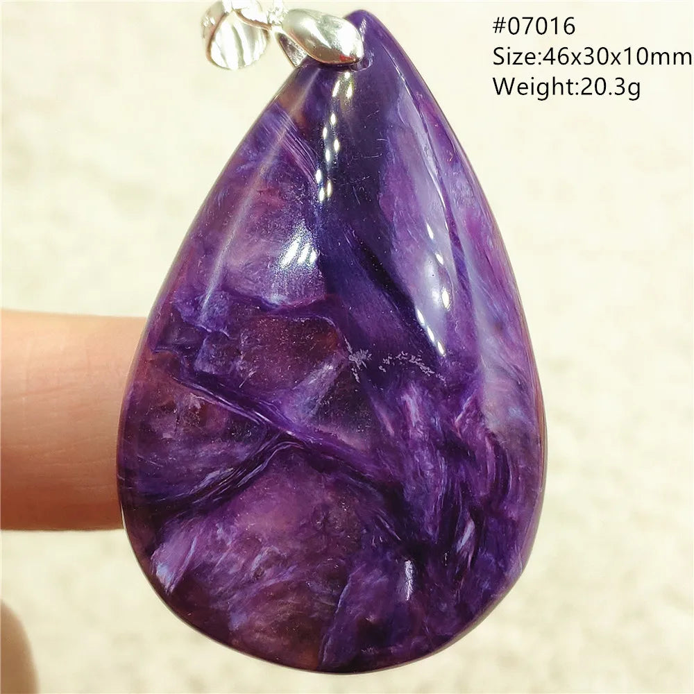 Natural Purple Charoite Pendant Necklace Jewelry Women 925 Sterling Silver Rare Gift Charoite Bead AAAAA