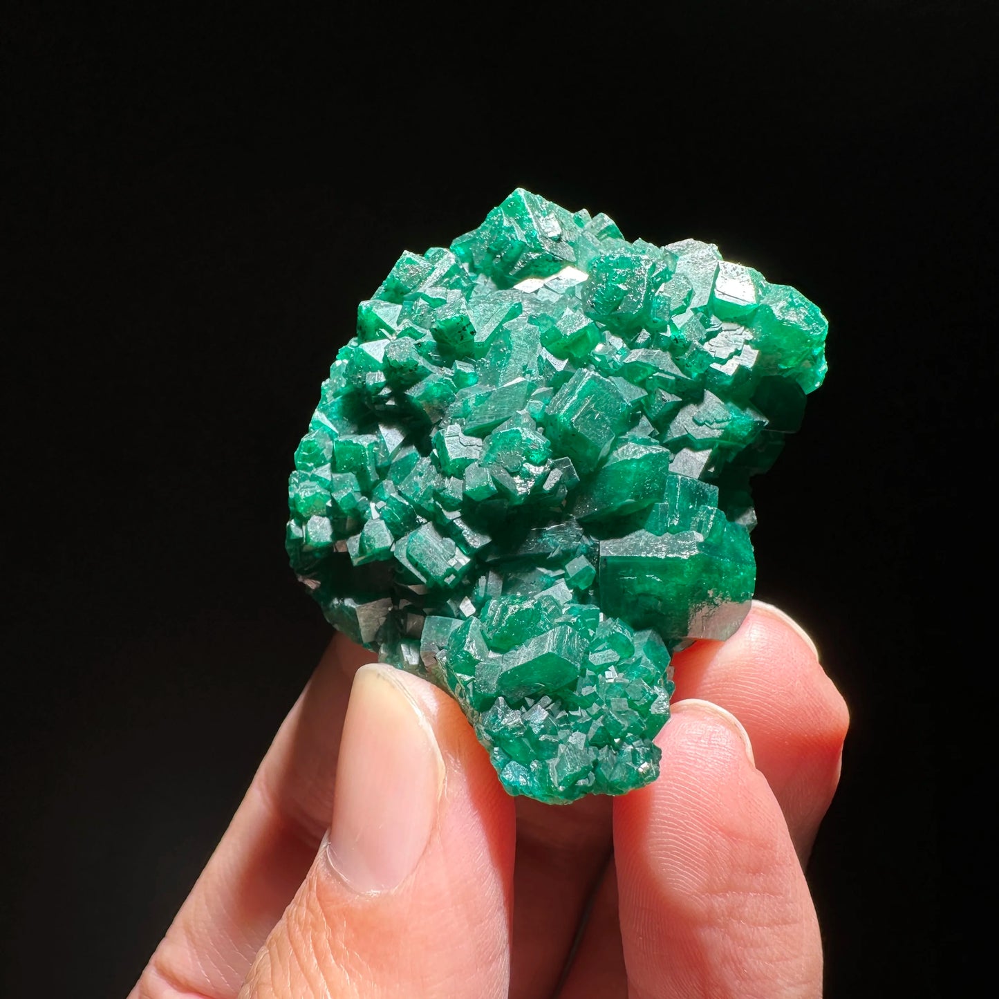 Muestra de mineral de dioptasa verde del Congo natural, cristales de cuarzo, piedra curativa, colección didáctica, decoración del hogar