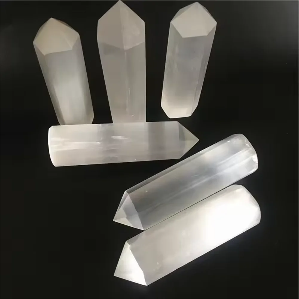 7-11cm Natural High Quality Beautiful Gemstone Obelisk Pillar Selenite Point Selenite Stone Tower Wand For Collection Gift