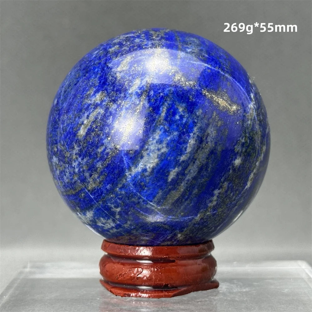 Bola de Lápis-Lazúli Natural Artesanato Polido Aura Cura Energia Meditação Adivinhação Altar Bola de Pedra Mineral Ornamentos para Casa Presente