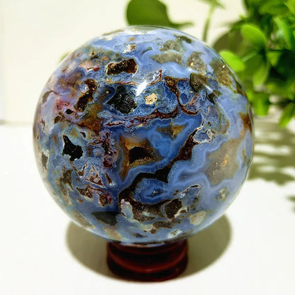 Natural Stone Pretty Ocean Jasper sphere Meditation Spirit Exorcism Feng Shui Crystal Ball Home Room Decoration Reiki Healing