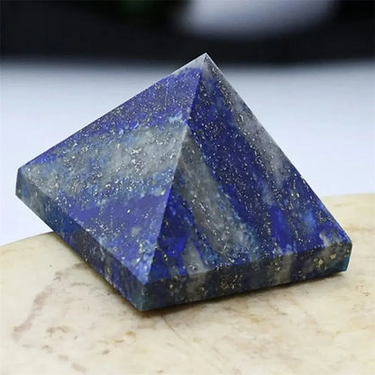 1PC Natural Lapis Lazuli Pyramid Crystal stones Chafen Quartz Wand Healing Home Decoration Accessories