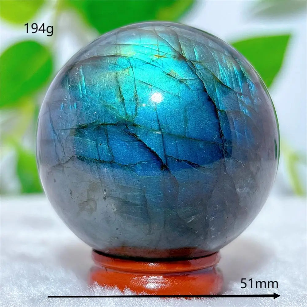 Labradorite Sphere Ball Crystal Natural Stone Quartz Home Decoration Minerals Reiki Craft Gemstone Energy Healing Love +Stand