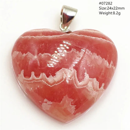 Natural Red Argentina Rhodochrosite Pendant Necklace Rose Rhodochrosite Heart Pendant Women Men Necklace AAAAA