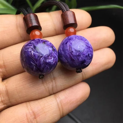 Colgante de esfera de charoita natural S925, cristal curativo, Reiki, regalo para mujer, colgante de joyería con piedras preciosas, regalo, 18 MM, 1 ud.