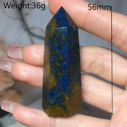 Natural Crystals Chrysocolla With Azurite Tower Healing High Quality Energy Mineral Wholesale Reiki Home Decroration