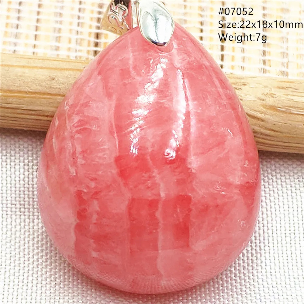 Natural Red Argentina Rhodochrosite Pendant Necklace Rose Rhodochrosite Heart Pendant Women Men Necklace AAAAA