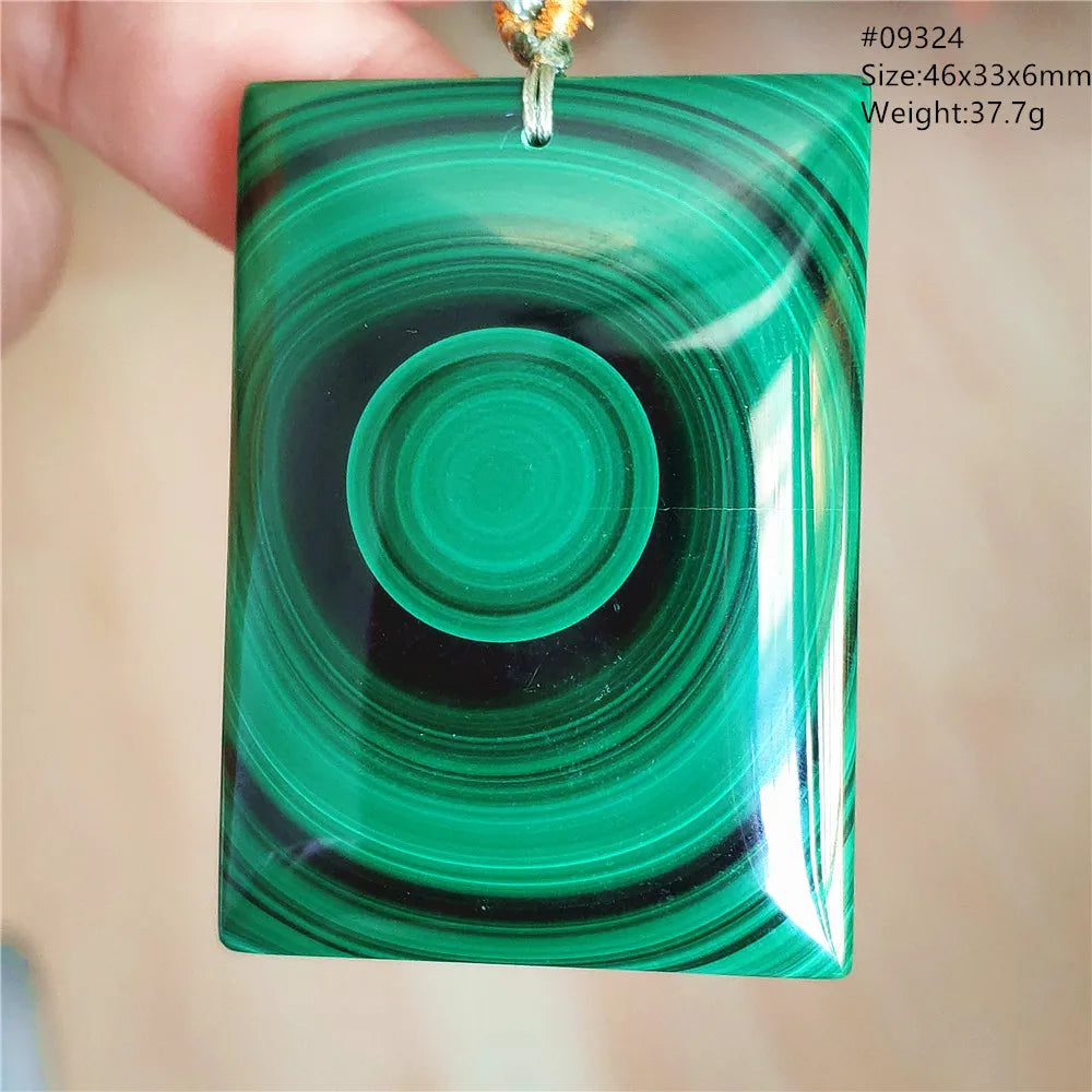 Natural Green Malachite Chrysocolla Pendant Jewelry Rectangle Women Men Big Fashion Green Chrysocolla Fashion Necklace AAAAAA