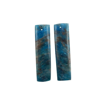 Brincos de cristal de apatita azul de pedra natural contas para fazer joias brincos de pedra para mulheres 35x9x4mm 7g