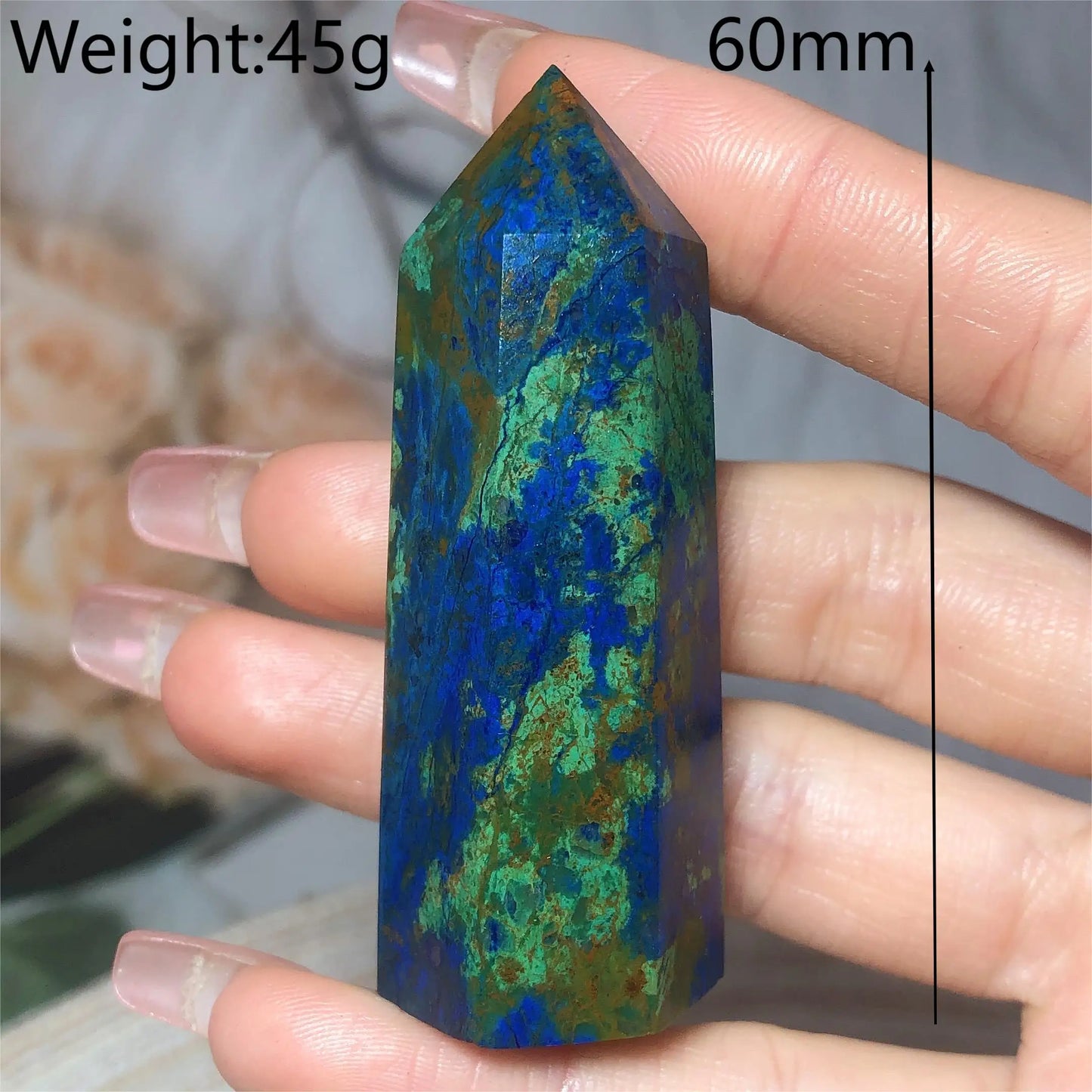 Natural Crystals Chrysocolla With Azurite Tower Healing High Quality Energy Mineral Wholesale Reiki Home Decroration