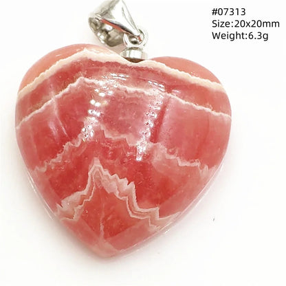 Natural Red Rhodochrosite Pendant Jewelry Rose Rhodochrosite Heart Love Women Men Gemstone Jewelry Fashion Necklace Gift AAAAAA