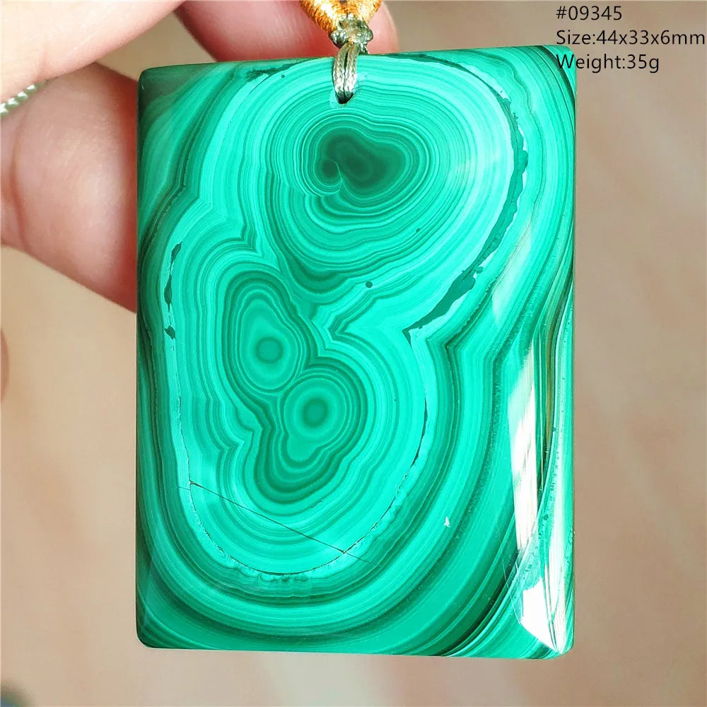 Natural Green Malachite Chrysocolla Pendant Jewelry Rectangle Women Men Big Fashion Green Chrysocolla Fashion Necklace AAAAAA