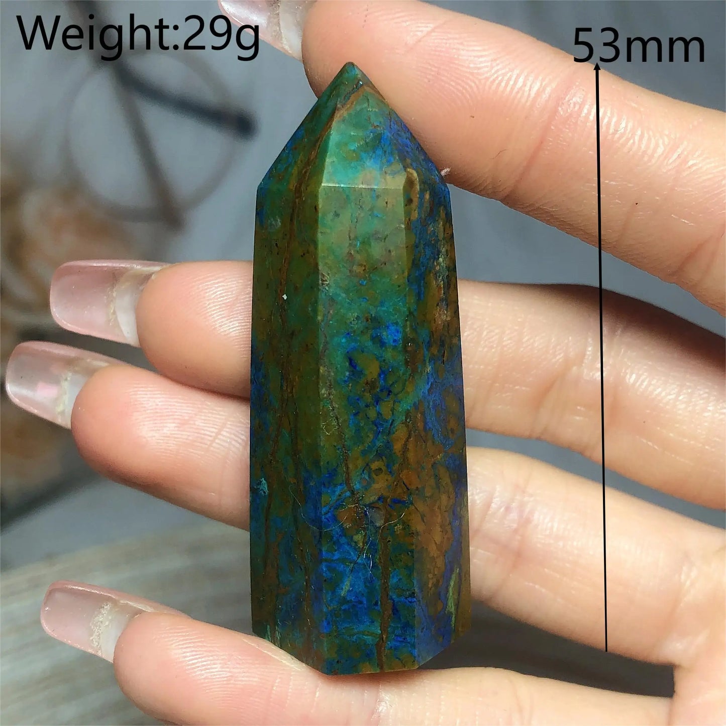 Natural Crystals Chrysocolla With Azurite Tower Healing High Quality Energy Mineral Wholesale Reiki Home Decroration