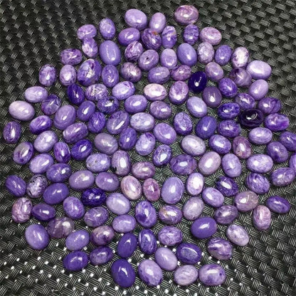 2PCS Natural Charoite Cabochão Jóias acessórios DIY Pingente Brinco Pulseira Reiki Pedra de Cura DIY Acessórios 12-14mm