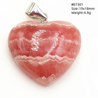 Natural Red Rhodochrosite Pendant Jewelry Rose Rhodochrosite Heart Love Women Men Gemstone Jewelry Fashion Necklace Gift AAAAAA