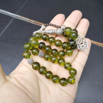 Natural Peridot Crystal Olive Quartz Beaded Bracelet – Elegant Handcrafted Strand Accessory