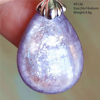 Natural Purple Lepidolite Quartz Tourmaline Mica Pendant Flash Woman Men Heart Love Fashion Jewelry AAAAAA