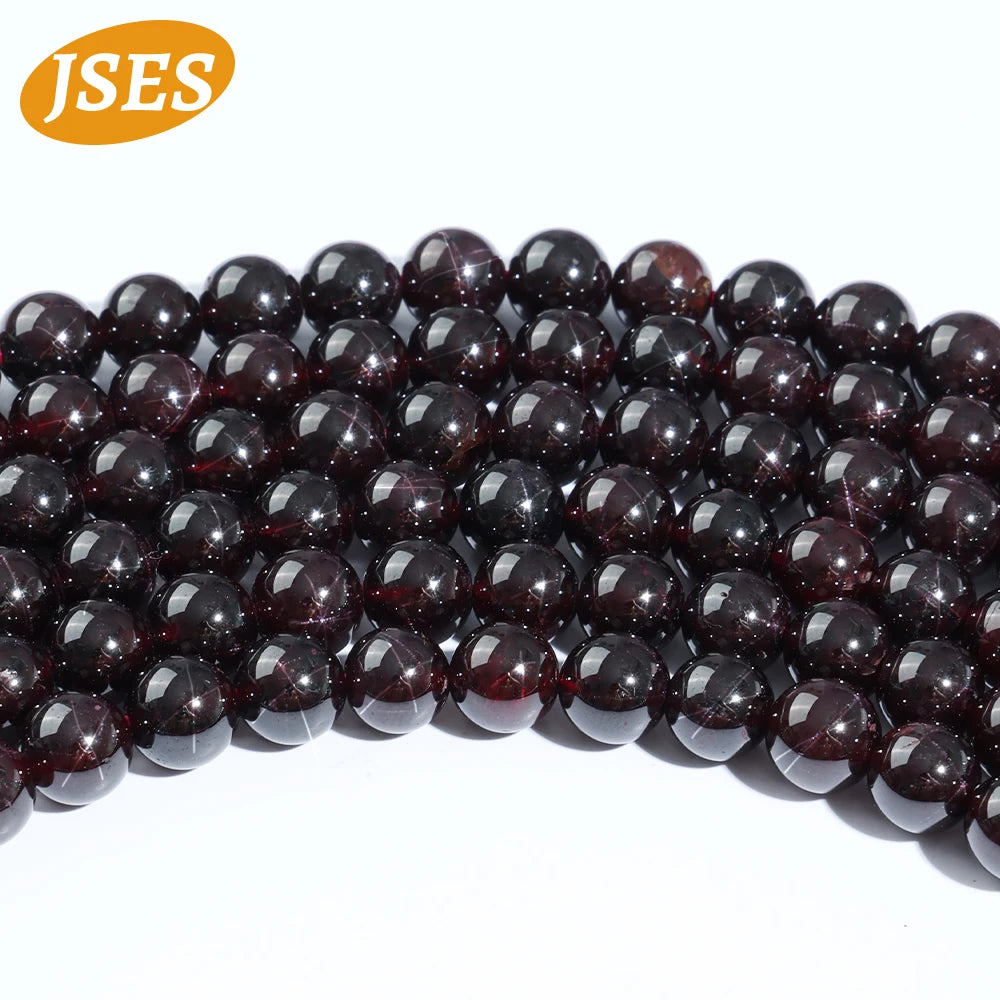 A+++ Natural Star Light Red Garnet Strand Bead Loose Beads for Jewelry Making Needlework DIY Necklace Bracelet Accessories