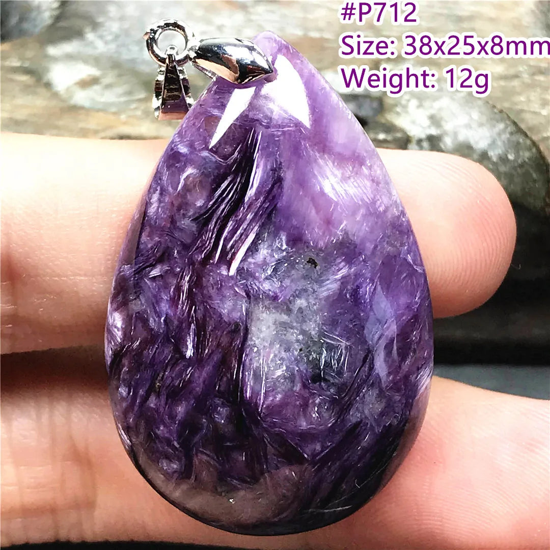 Top Natural Purple Charoite Stone Pendant Jewelry For Women Lady Men Love Healing Crystal Beads Silver Energy Gemstone AAAAA