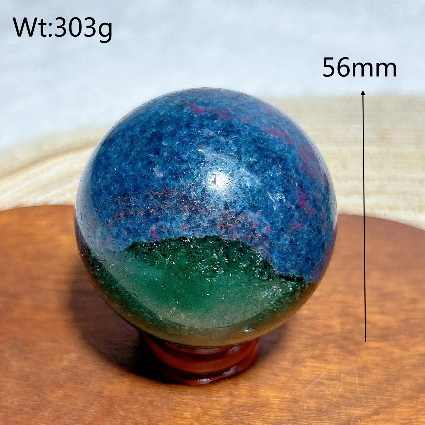 Esfera de fluorescencia UV con rubí, cianita, malaquita y cristales naturales curativos, piedras preciosas, energía mineral, decoraciones para el hogar, regalo