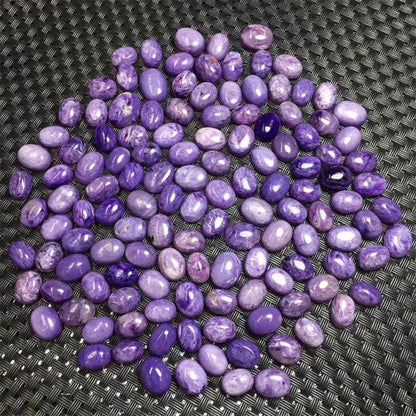 2PCS Natural Charoite Cabochão Jóias acessórios DIY Pingente Brinco Pulseira Reiki Pedra de Cura DIY Acessórios 12-14mm