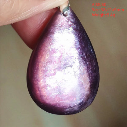 Natural Purple Lepidolite Quartz Tourmaline Mica Pendant Flash Woman Men Heart Love Fashion Jewelry AAAAAA