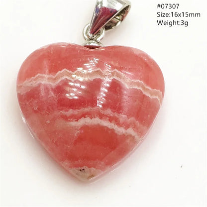 Natural Rose Rhodochrosite Pendant Heart Red Rhodochrosite Love Bead Pendant Necklace Women Rare Rose Necklace AAAAA