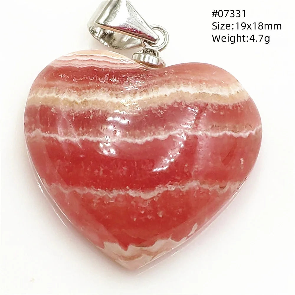 Natural Red Rhodochrosite Pendant Jewelry Rose Rhodochrosite Heart Love Women Men Gemstone Jewelry Fashion Necklace Gift AAAAAA