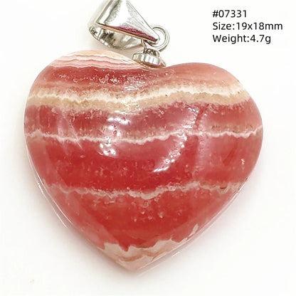 Natural Red Rhodochrosite Pendant Jewelry Rose Rhodochrosite Heart Love Women Men Gemstone Jewelry Fashion Necklace Gift AAAAAA