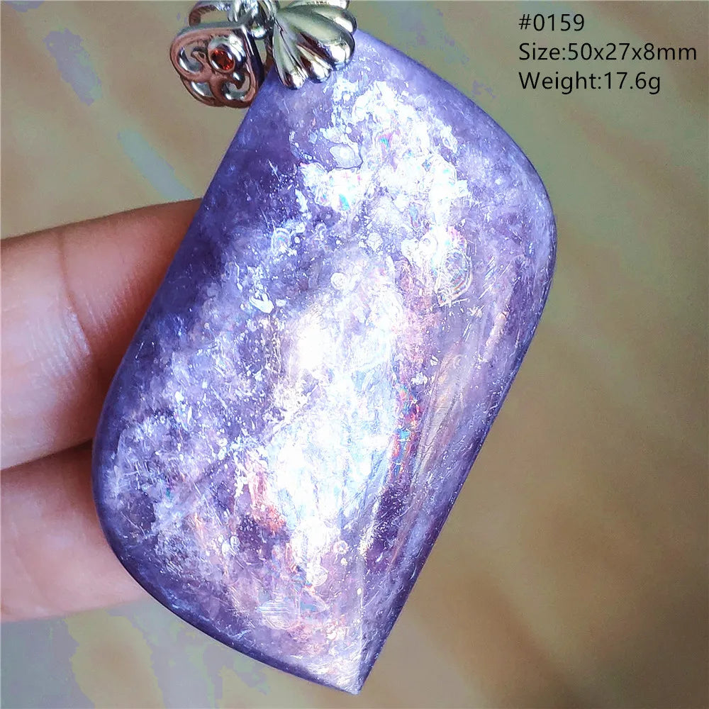 Natural Purple Lepidolite Quartz Tourmaline Mica Pendant Flash Woman Men Heart Love Fashion Jewelry AAAAAA