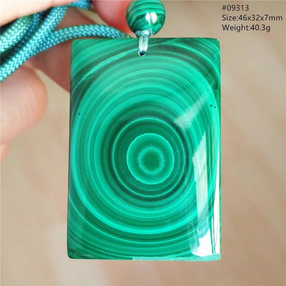 Natural Green Malachite Chrysocolla Pendant Jewelry Rectangle Women Men Big Fashion Green Chrysocolla Fashion Necklace AAAAAA