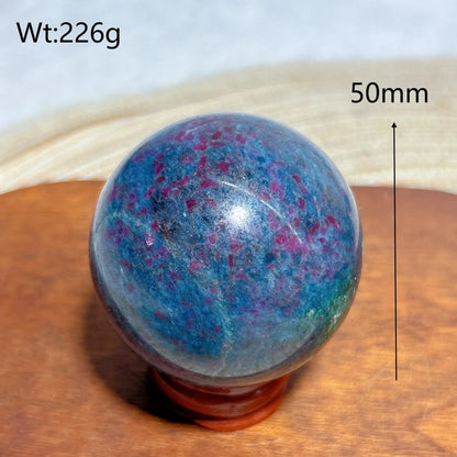 Esfera de fluorescencia UV con rubí, cianita, malaquita y cristales naturales curativos, piedras preciosas, energía mineral, decoraciones para el hogar, regalo