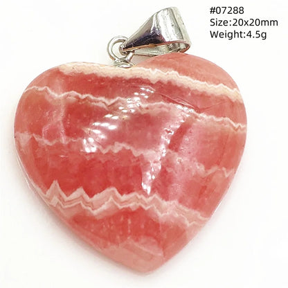 Natural Red Rhodochrosite Pendant Jewelry Rose Rhodochrosite Heart Love Women Men Gemstone Jewelry Fashion Necklace Gift AAAAAA