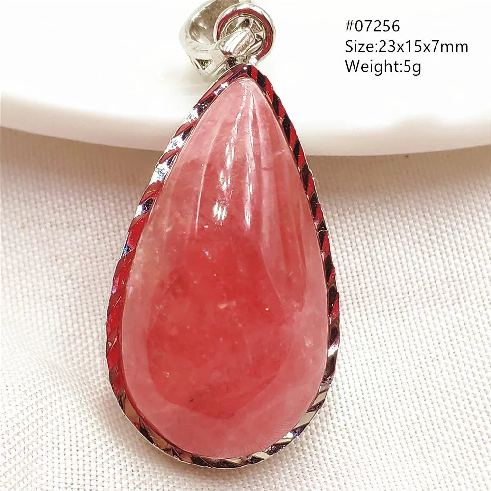 Natural Red Argentina Rhodochrosite Pendant Necklace Rose Rhodochrosite Heart Pendant Women Men Necklace AAAAA