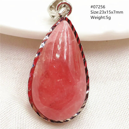 Natural Red Argentina Rhodochrosite Pendant Necklace Rose Rhodochrosite Heart Pendant Women Men Necklace AAAAA