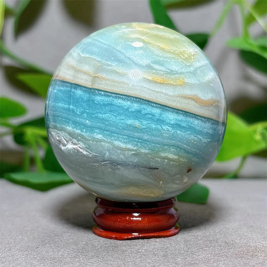 Caribbean Sphere Ball Crystal Minerals Quartz Natural Stone Home Energy Decoration Meditation Spiritual Craft Reiki Love  +Stand