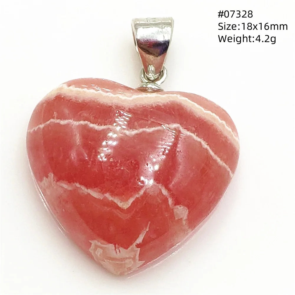 Natural Red Rhodochrosite Pendant Jewelry Rose Rhodochrosite Heart Love Women Men Gemstone Jewelry Fashion Necklace Gift AAAAAA