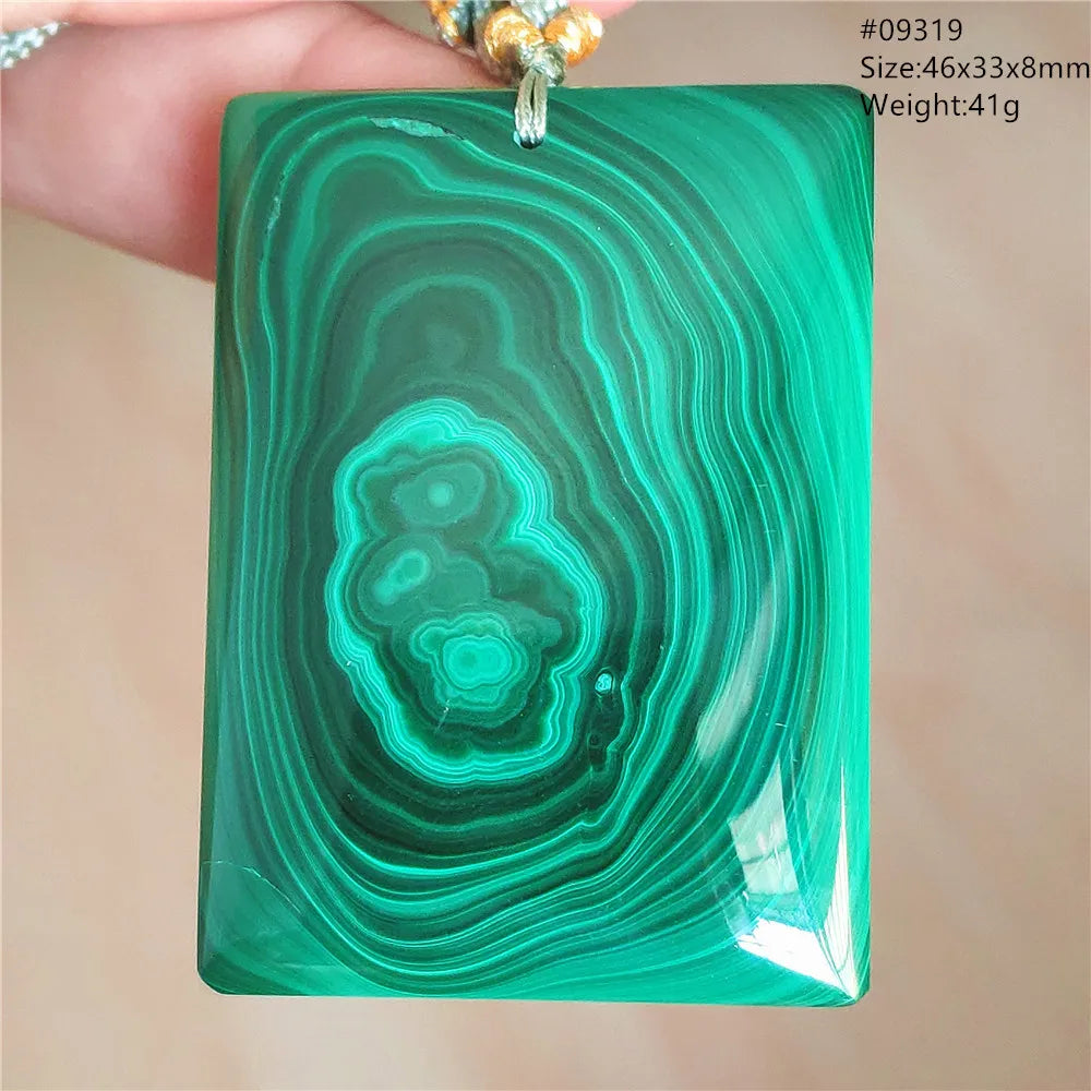 Natural Green Malachite Chrysocolla Pendant Jewelry Rectangle Women Men Big Fashion Green Chrysocolla Fashion Necklace AAAAAA