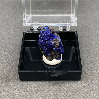 100% Natural Azurite and Malachite Symbiotic Raw Stone Mineral Specimen - Healing Crystal Gem Collection with Box (353535mm)