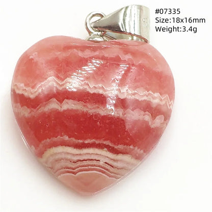 Natural Red Rhodochrosite Pendant Jewelry Rose Rhodochrosite Heart Love Women Men Gemstone Jewelry Fashion Necklace Gift AAAAAA