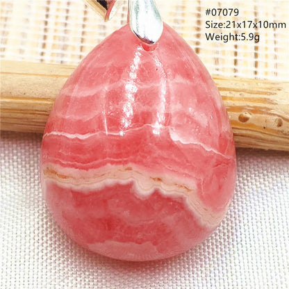 Natural Rose Rhodochrosite Pendant Heart Red Rhodochrosite Love Bead Pendant Necklace Women Rare Rose Necklace AAAAA