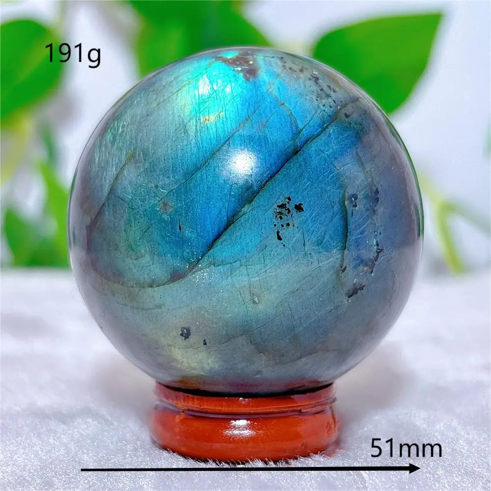 Labradorite Sphere Ball Crystal Natural Stone Quartz Home Decoration Minerals Reiki Craft Gemstone Energy Healing Love +Stand