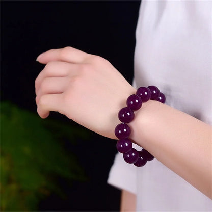 16MM Natural Charoite Bracelet Women Fashion Round Stone Elegant Healing Strand Bangles Wristband Gift 1PCS