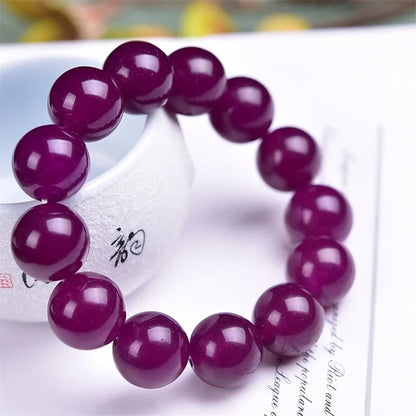 16MM Natural Charoite Bracelet Women Fashion Round Stone Elegant Healing Strand Bangles Wristband Gift 1PCS