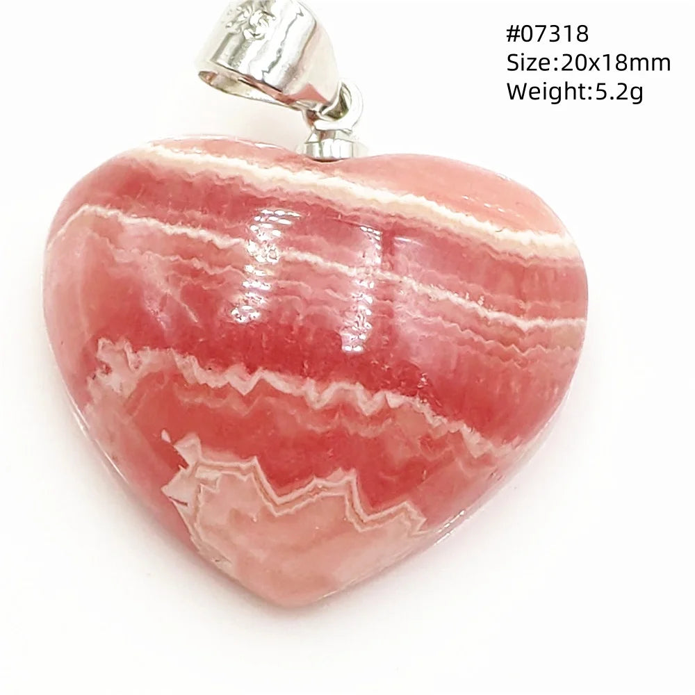 Natural Red Rhodochrosite Pendant Jewelry Rose Rhodochrosite Heart Love Women Men Gemstone Jewelry Fashion Necklace Gift AAAAAA