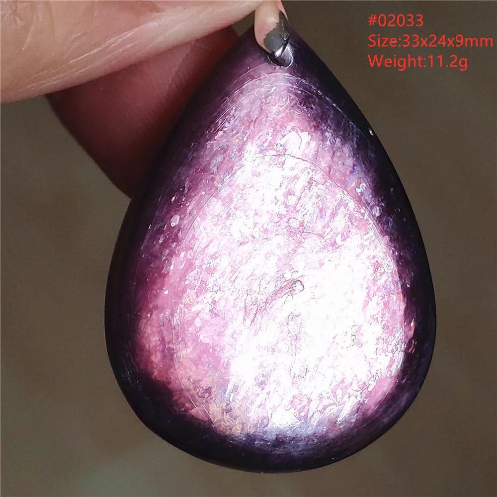 Natural Purple Lepidolite Quartz Tourmaline Mica Pendant Flash Woman Men Heart Love Fashion Jewelry AAAAAA