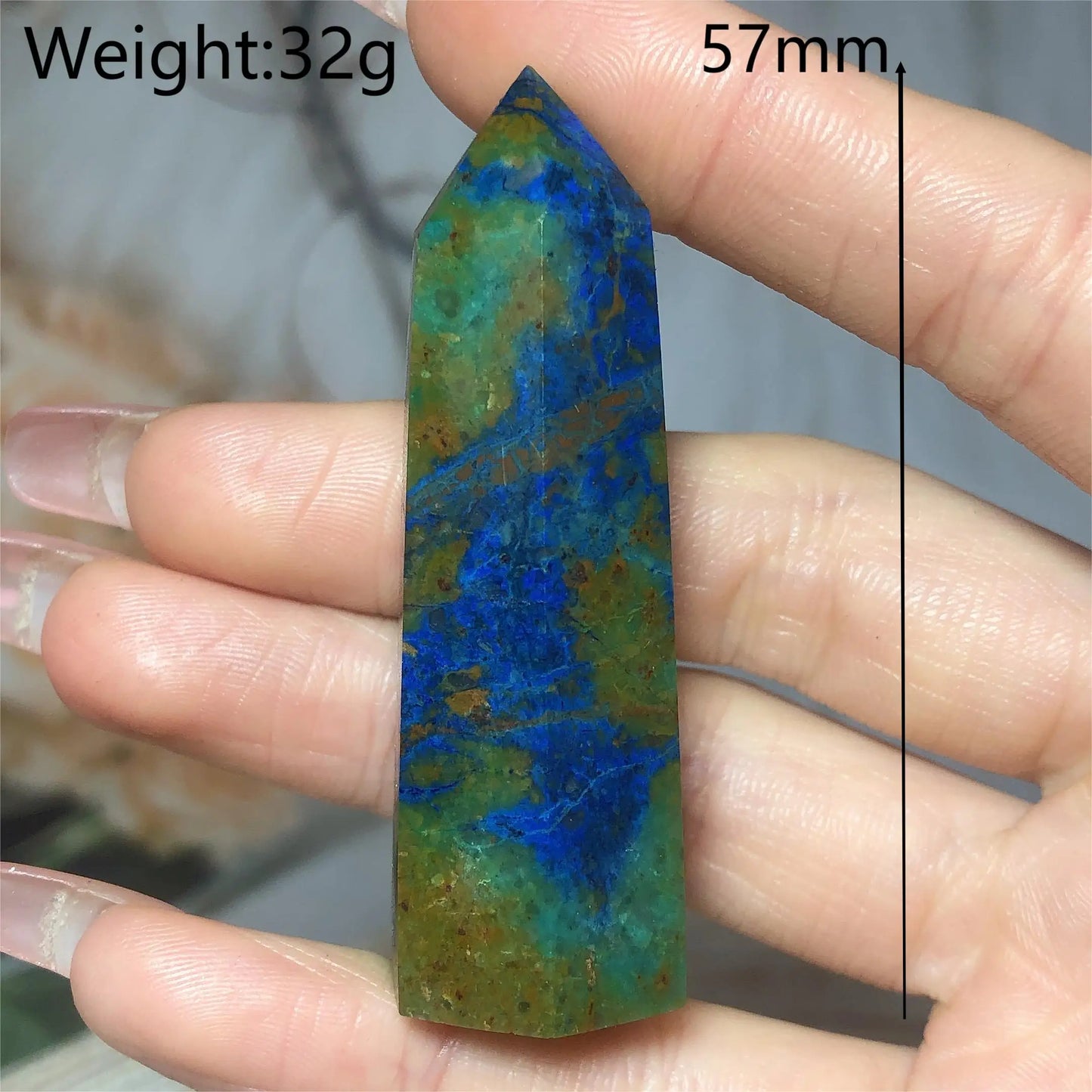 Natural Crystals Chrysocolla With Azurite Tower Healing High Quality Energy Mineral Wholesale Reiki Home Decroration