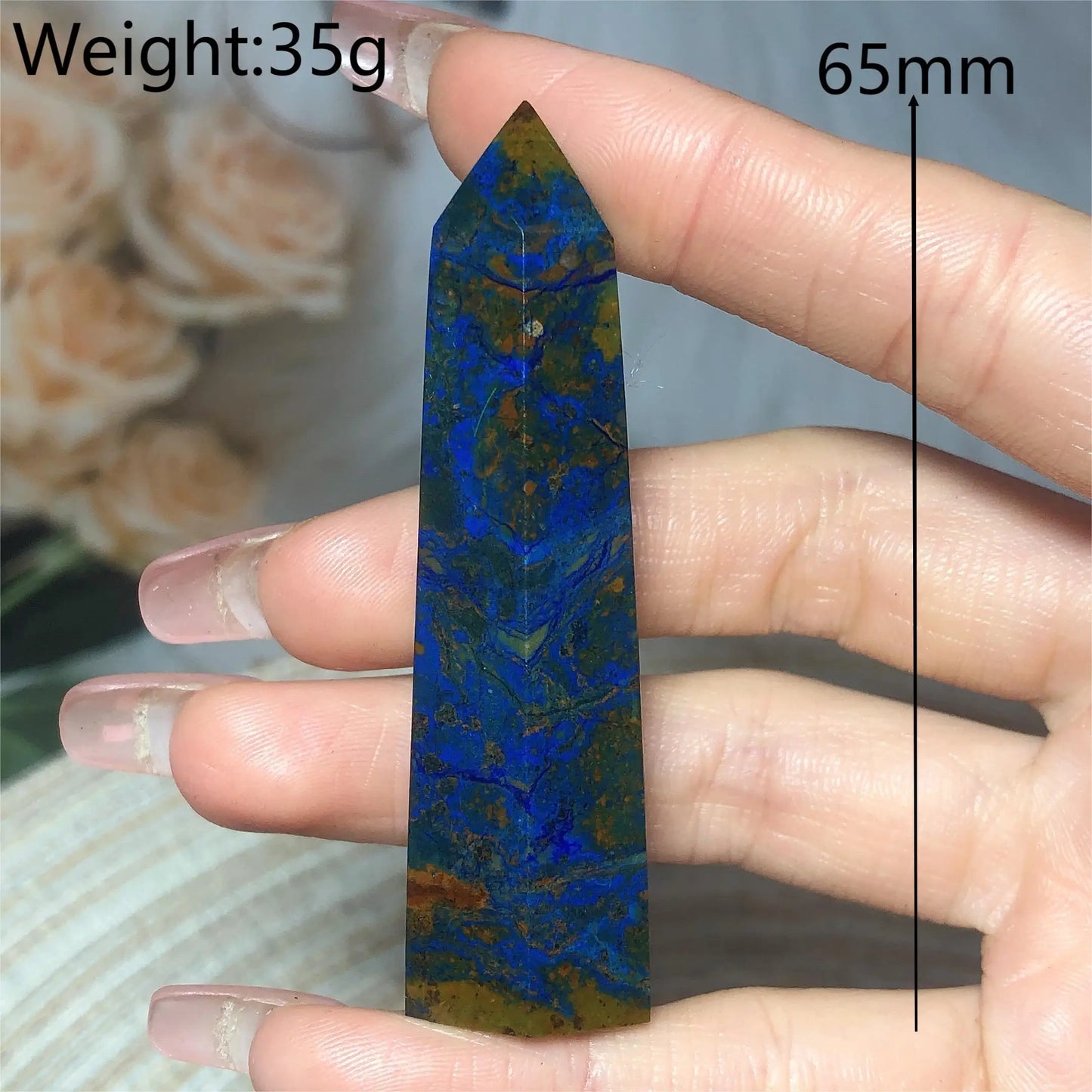 Natural Crystals Chrysocolla With Azurite Tower Healing High Quality Energy Mineral Wholesale Reiki Home Decroration