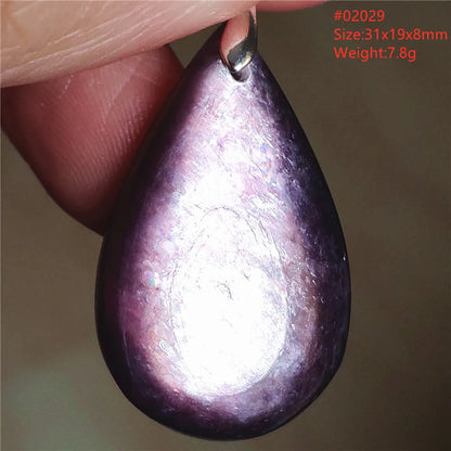 Natural Purple Lepidolite Quartz Tourmaline Mica Pendant Flash Woman Men Heart Love Fashion Jewelry AAAAAA