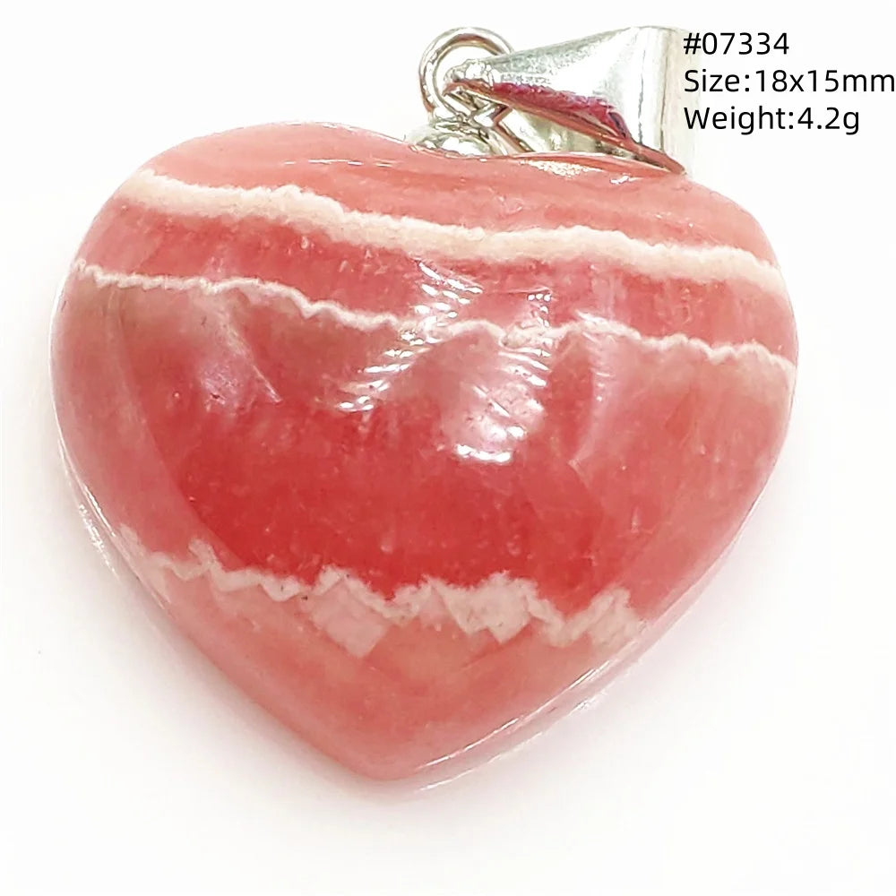 Natural Red Rhodochrosite Pendant Jewelry Rose Rhodochrosite Heart Love Women Men Gemstone Jewelry Fashion Necklace Gift AAAAAA